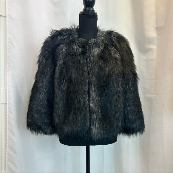 MICHAEL Michael Kors gray black faux fur jacket Sz L NWT - Picture 11 of 11